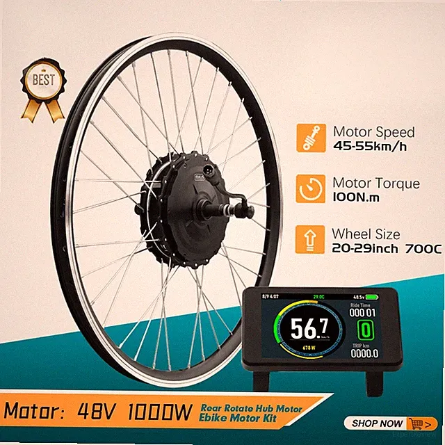 48V 1000W Mountain Electric Bicycle High Speed Brushless Gear Rear Rotate Motor