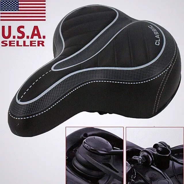 Extra Wide Big Bum Bike Bicycle Cycling Gel Cushion Pad Saddle Seat Soft Comfort
