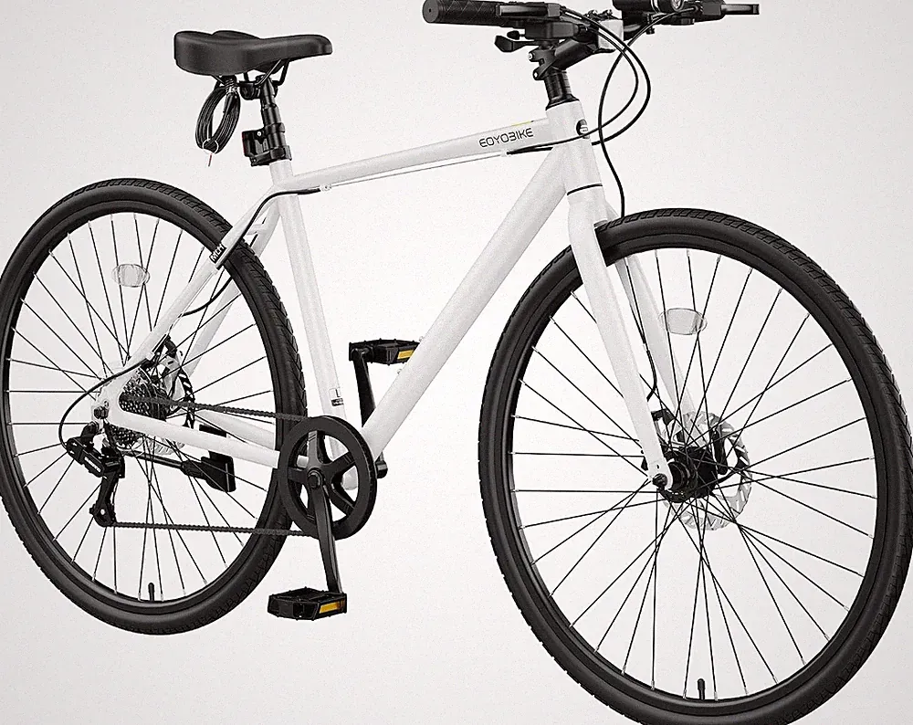 Hybrid Bike Men 700C Aluminum 29LB Ultra-Light 8 Speed Commuter Bike 350lb