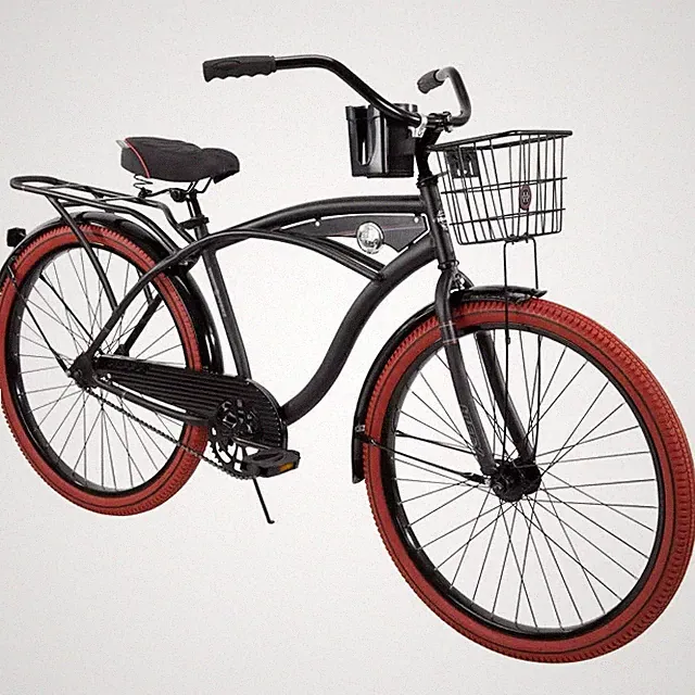 Men's 26" Beach Cruiser Bike Comfy Steel Frame Comfort Ride, Matte Black