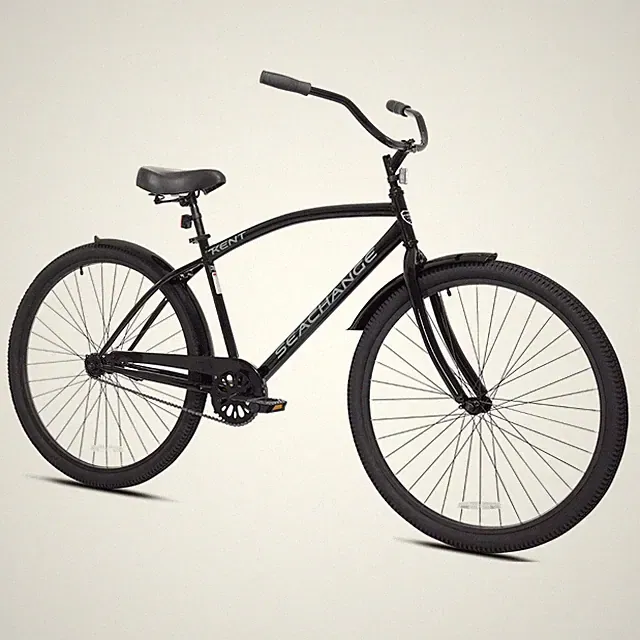 Men's 26" Seachange Classic Beach Cruiser Bike Steel Frame, Single-Speed, Black